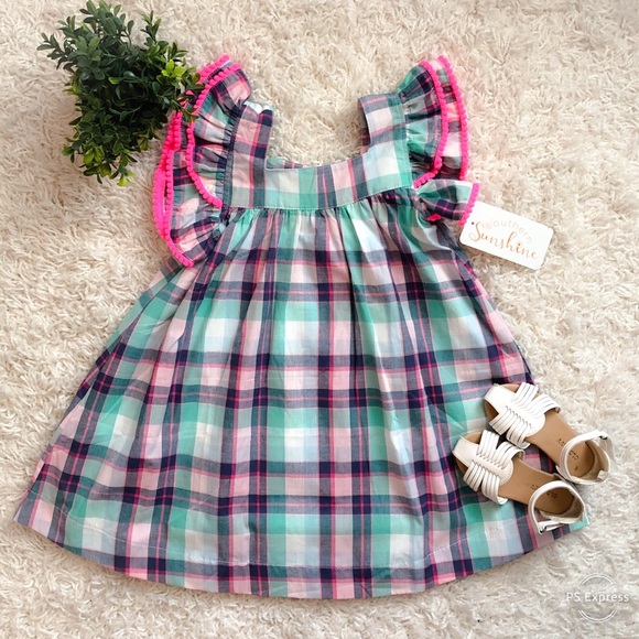 Southern Sunshine Other - Southern Sunshine Plaid Poppy Dress NWT 3T